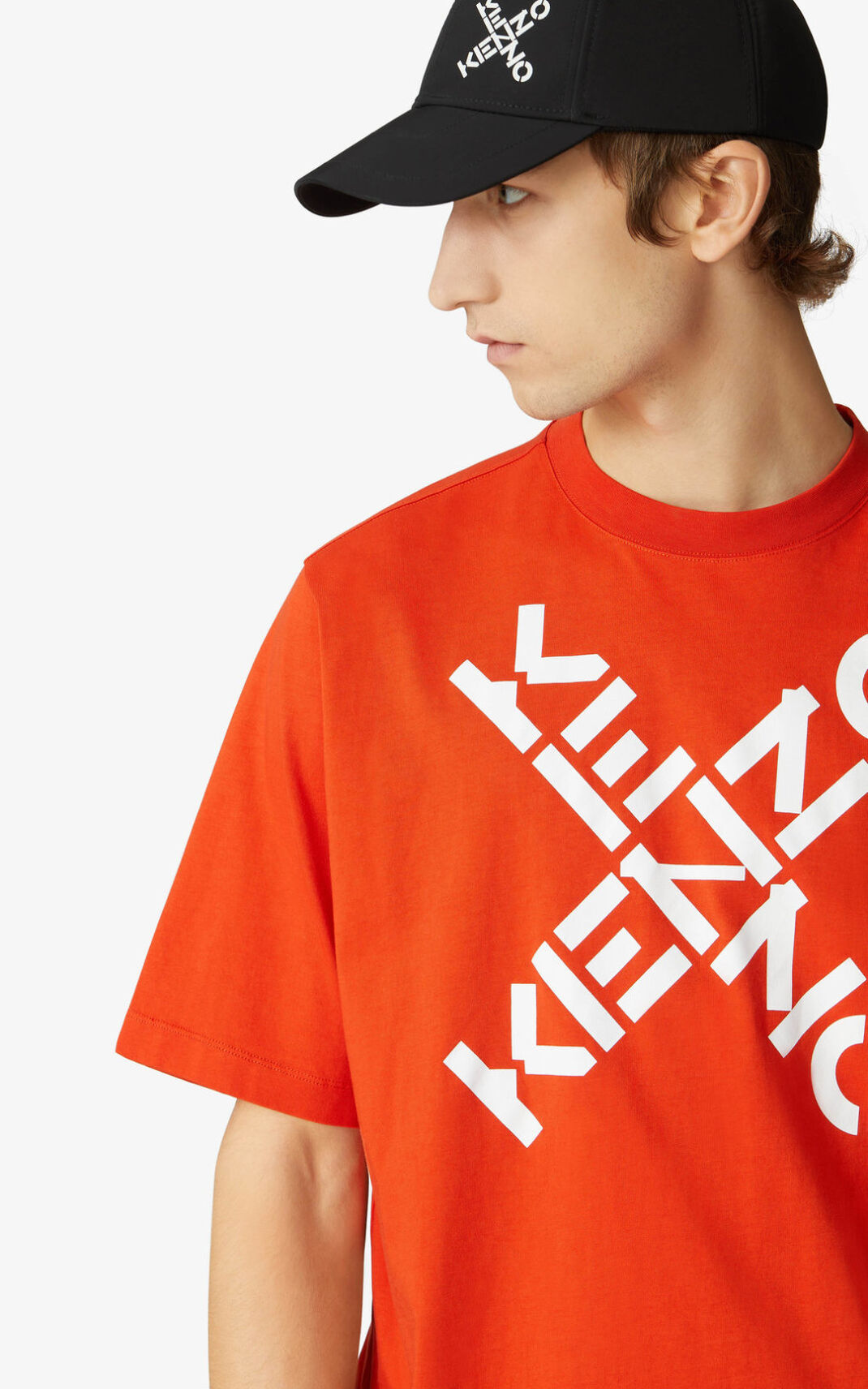 Camiseta Kenzo Sport Big X Masculino - Laranja Escuro | 342DUKZGB